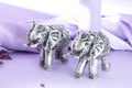 Antique Silver Elephant Pair with Lakshmi Detail