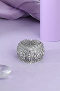 Antique Silver Finish Floral Keepsake Box