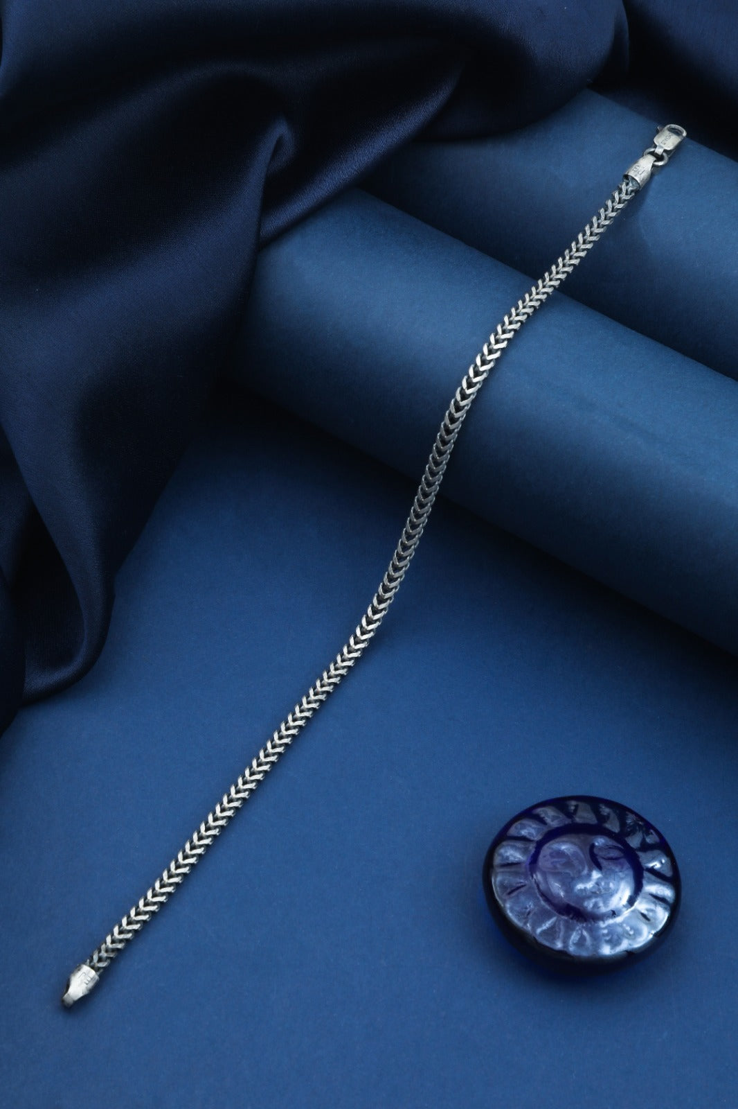 Slim Wheat Link Silver Bracelet