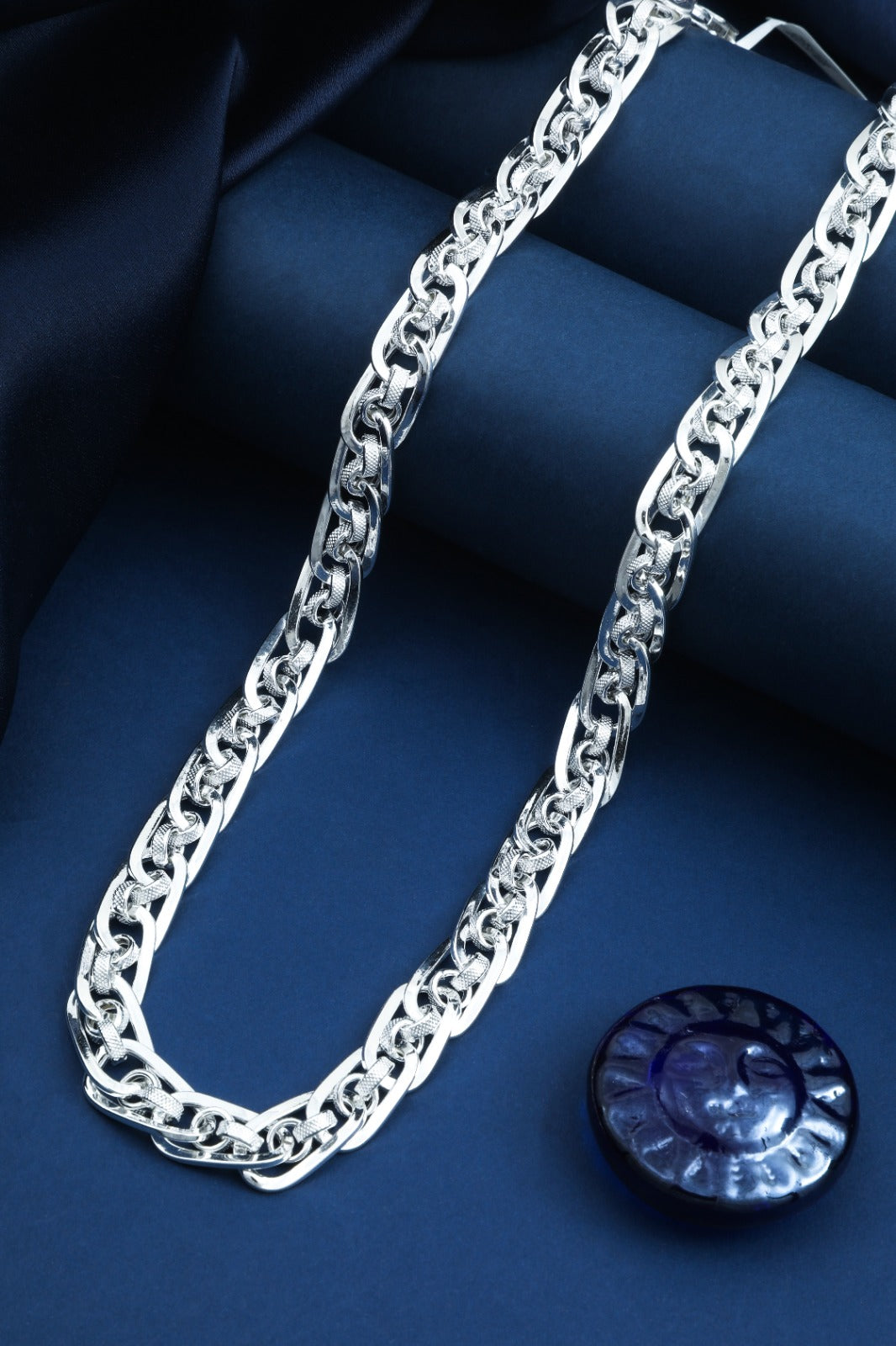 Dual-Track Figaro Silver Chain