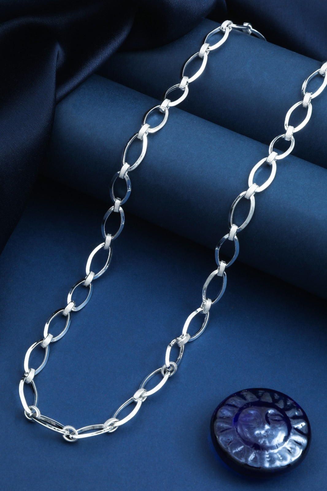 Marquise Orbit Link Silver Chain