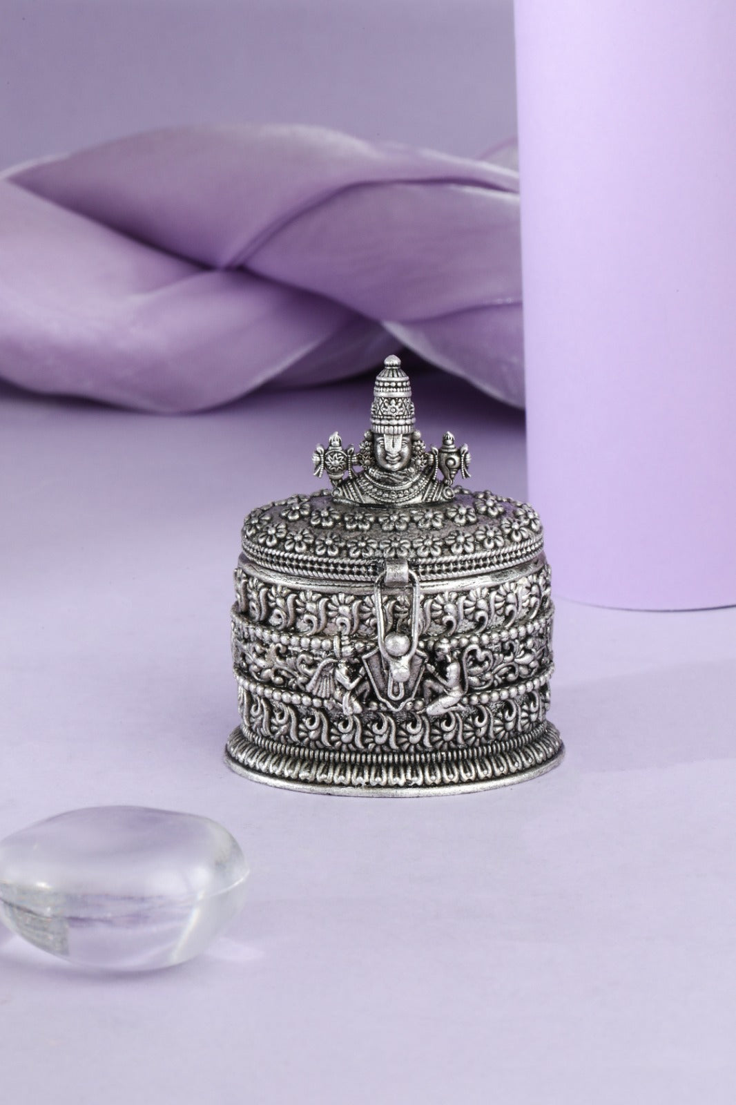 Lord Venkateswara Antique Silver Finish Keepsake Box