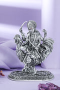 Silver Finish Bahuchara Mata Idol on Rooster