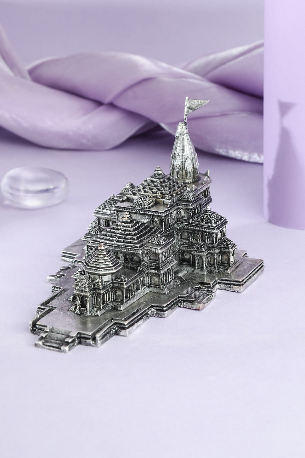 Silver Finish Hindu Temple Miniature