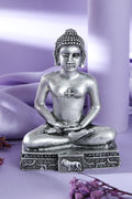 Silver Finish Meditating Buddha Idol