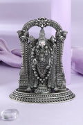 Silver Finish Venkateswara Balaji Idol with Temple Arch