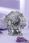 Silver Kamdhenu Cow Idol with Shivling