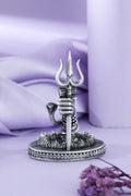 Silver Shiva Trishul Damru Idol
