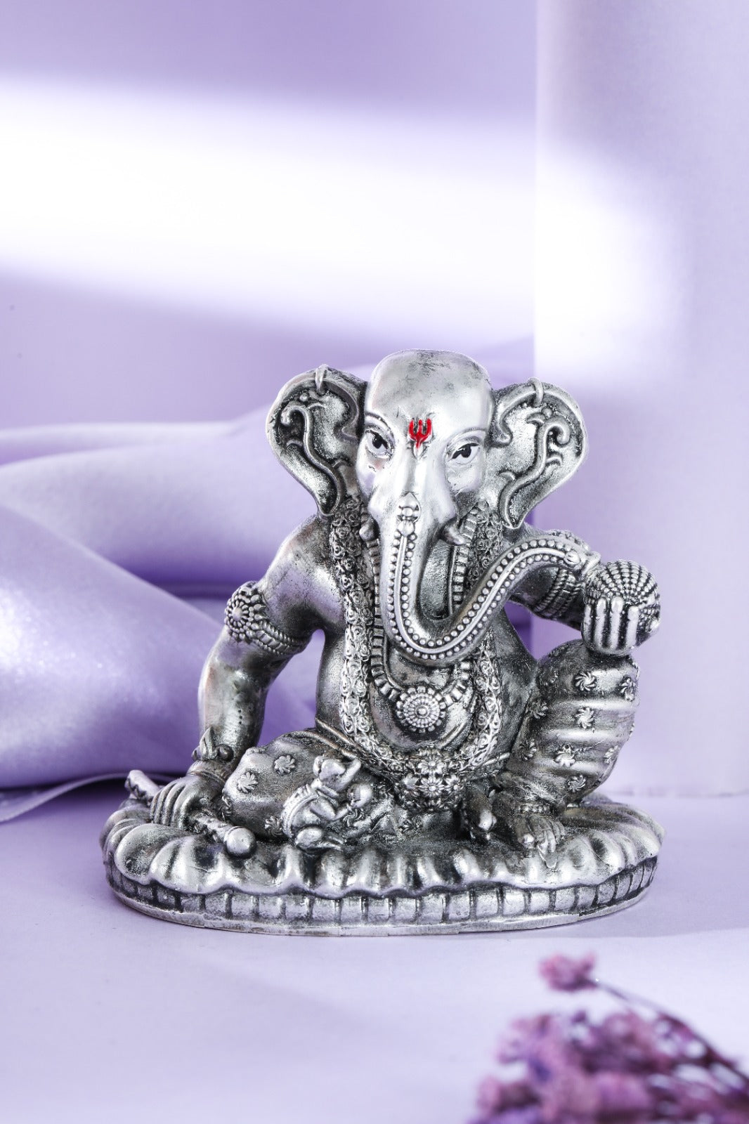 Silver-Tone Lord Ganesha Idol