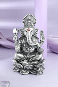 Silver-Tone Lord Ganesha on Lotus