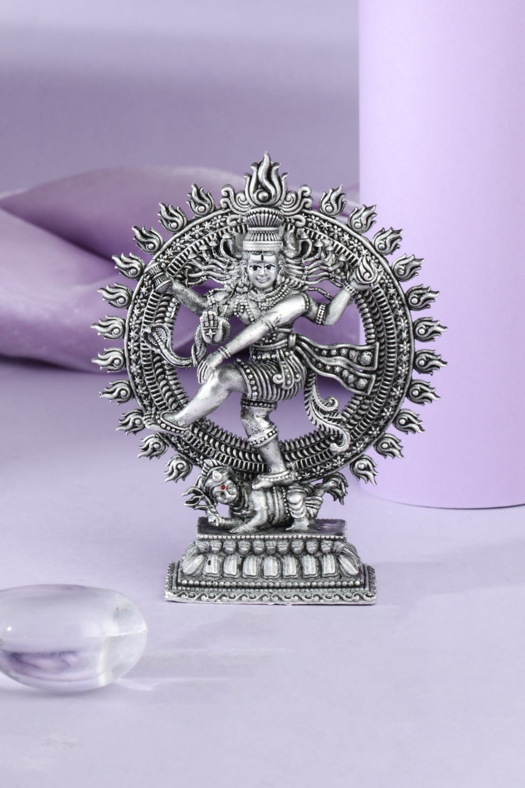 Silver-Tone Nataraja Shiva Idol