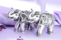 Silver-Tone Ornamental Elephant Pair