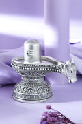 Silver-Tone Shiva Lingam with Nandi Detail