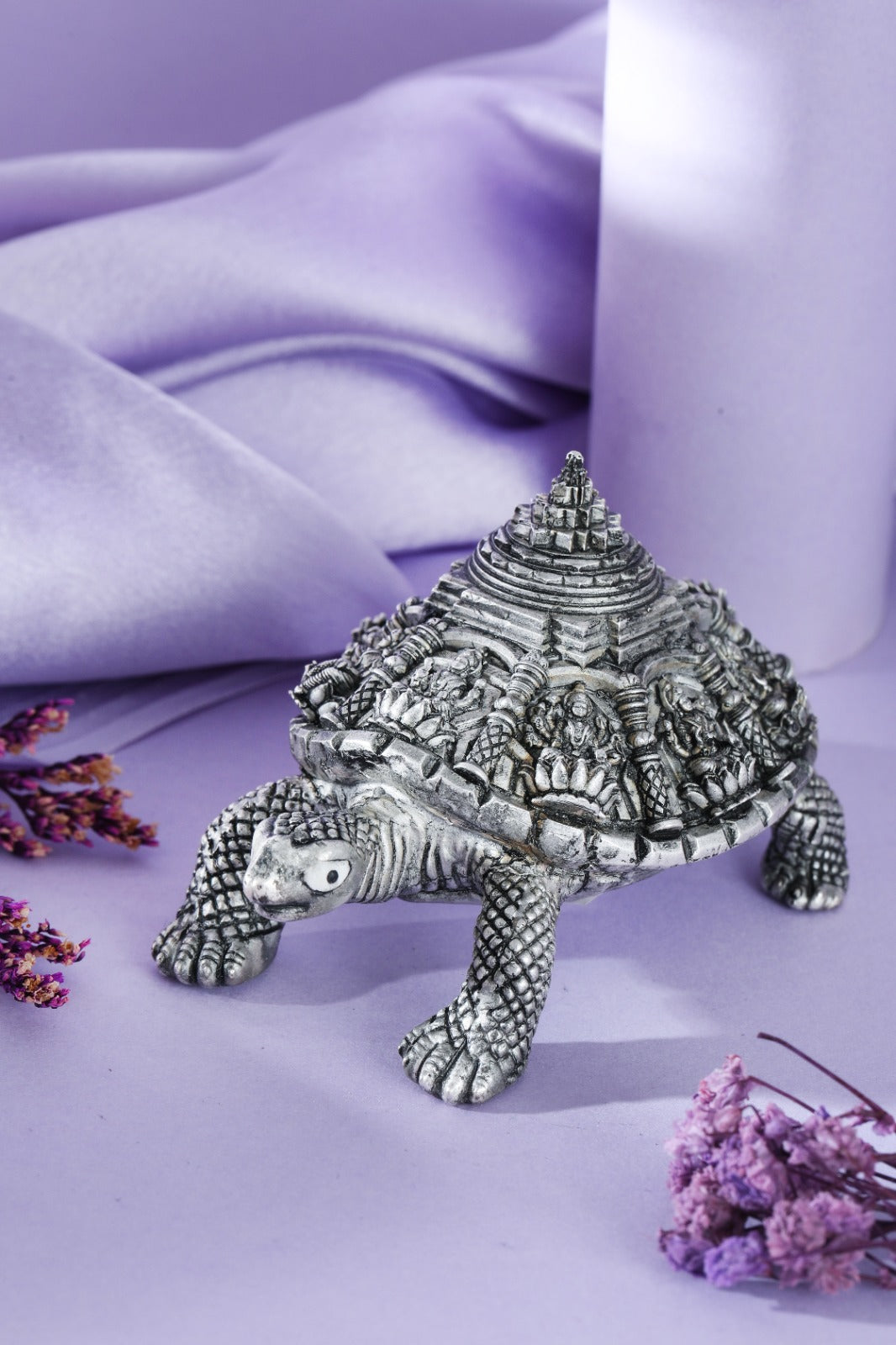 Silver tortoise shrine idol